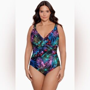 Miraclesuit Plus Size Revele One Piece In Tropicat Size 16W New